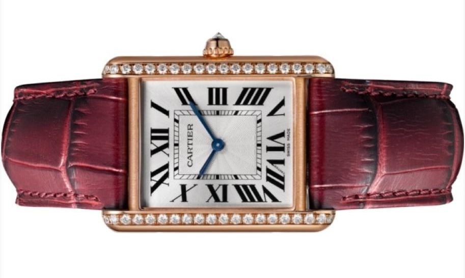 cartier tank red strap